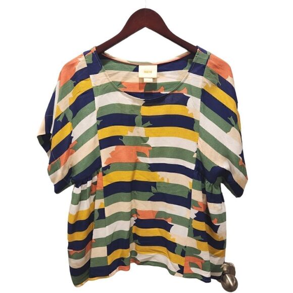 Anthropologie Maeve Mila Top Striped Dolman Sleeve Small - Picture 2 of 7